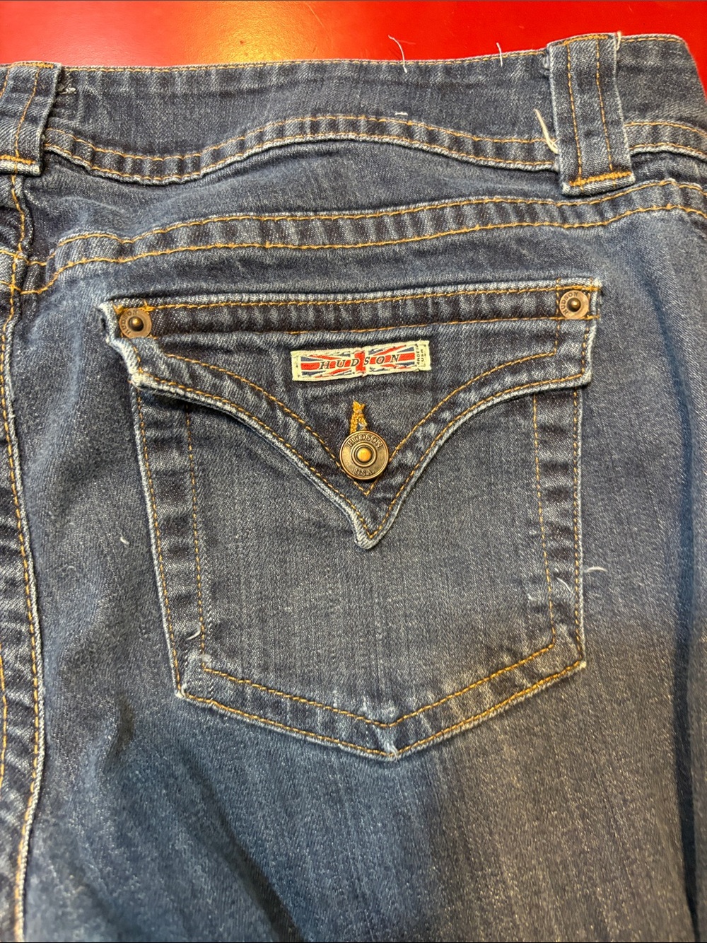 Hudson Jeans Dark Blue Bootcut Women's Denim with Flap Pocket